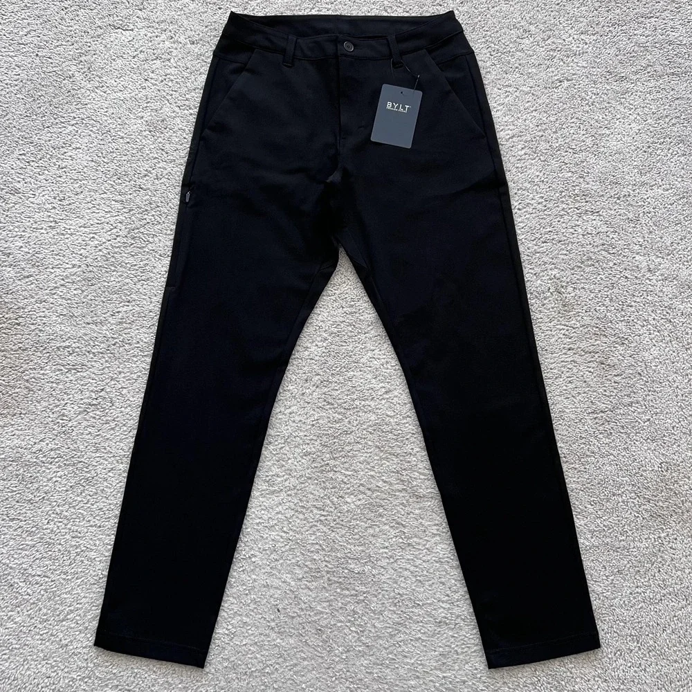 BYLT Premium Basics Everyday Pant 2.0 Pants Mens 33 Black Slim Fit Stretch Chino